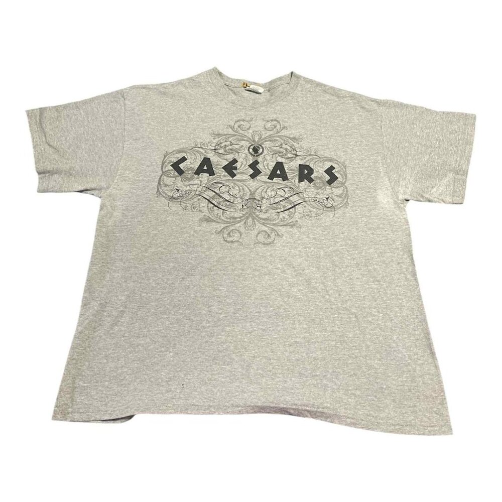 Caesars Shirt Mens XL Gray Graphic Tee Short Sleeve Casino‎ Promo Cotton Blend